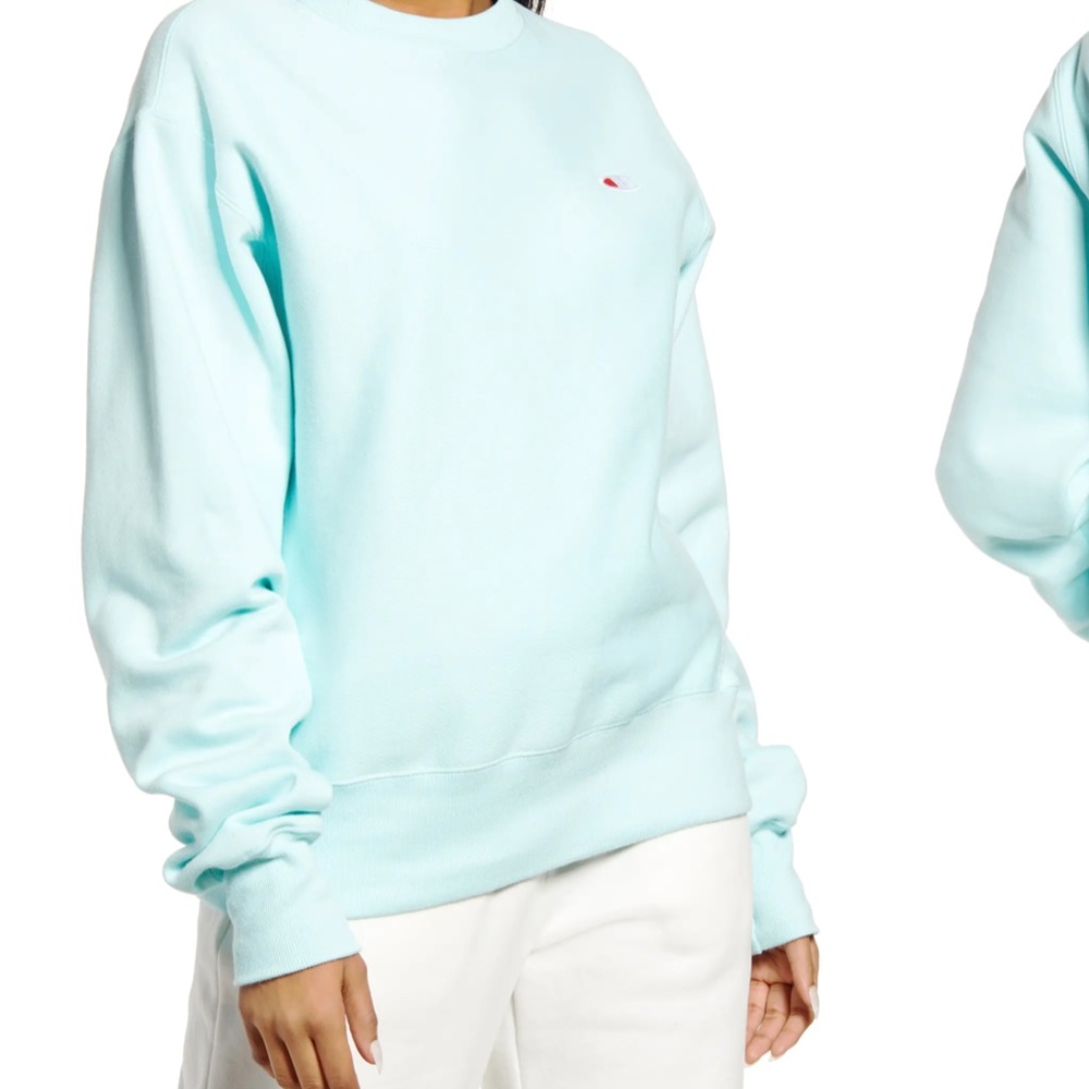 Champion oversized aqua colored sweatshirt